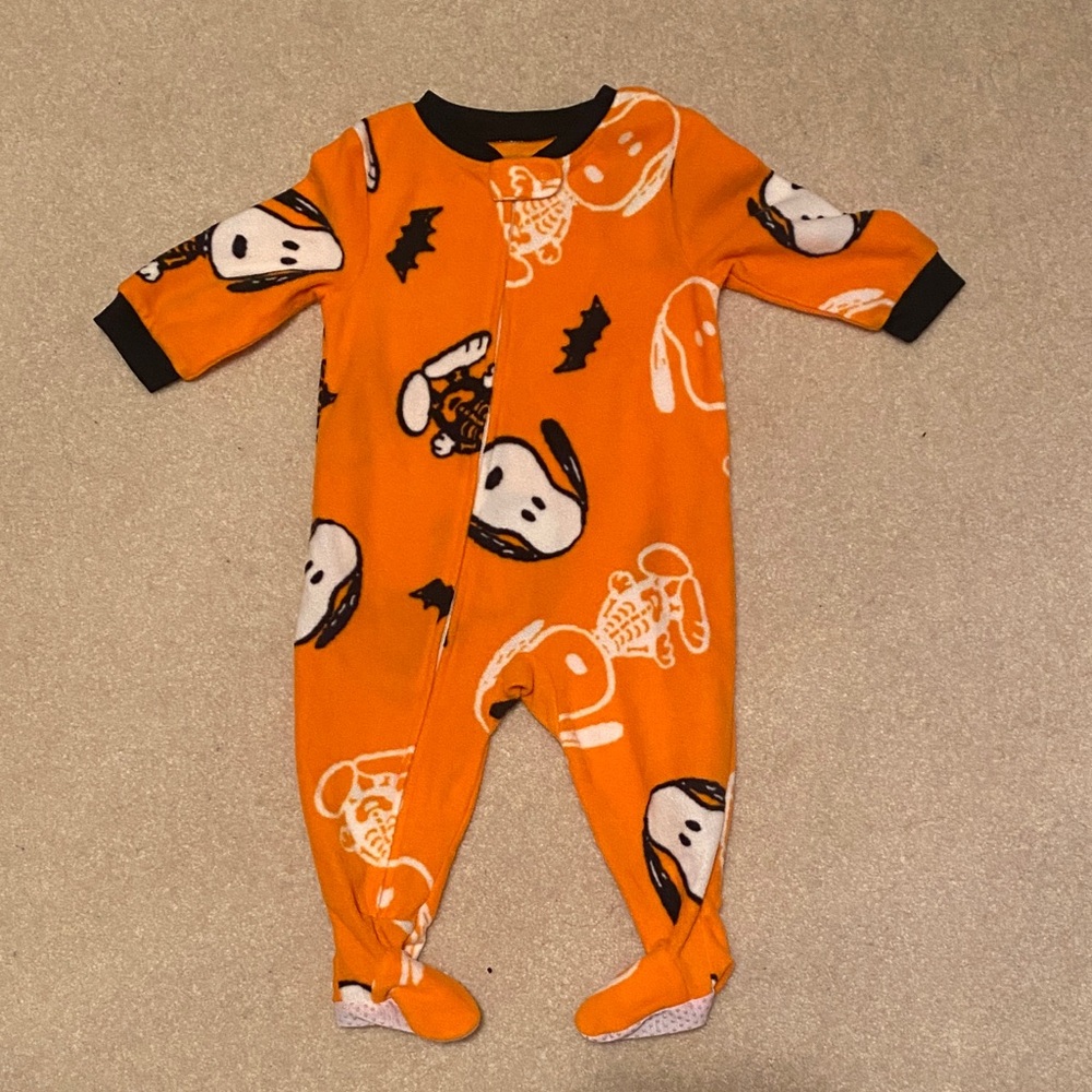 Peanuts Orange Halloween Kids Pajamas